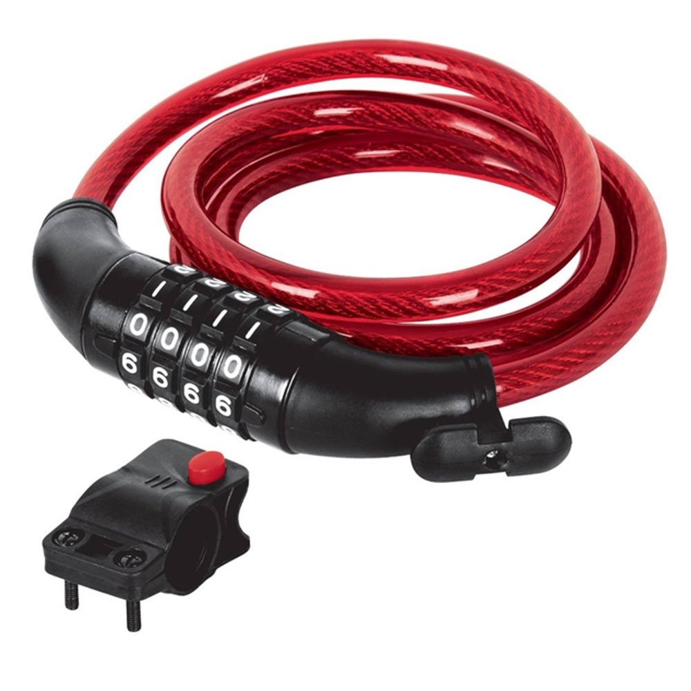 Hermex 4-Row Combi Bike Lock with Bracket and Cable 1.2m