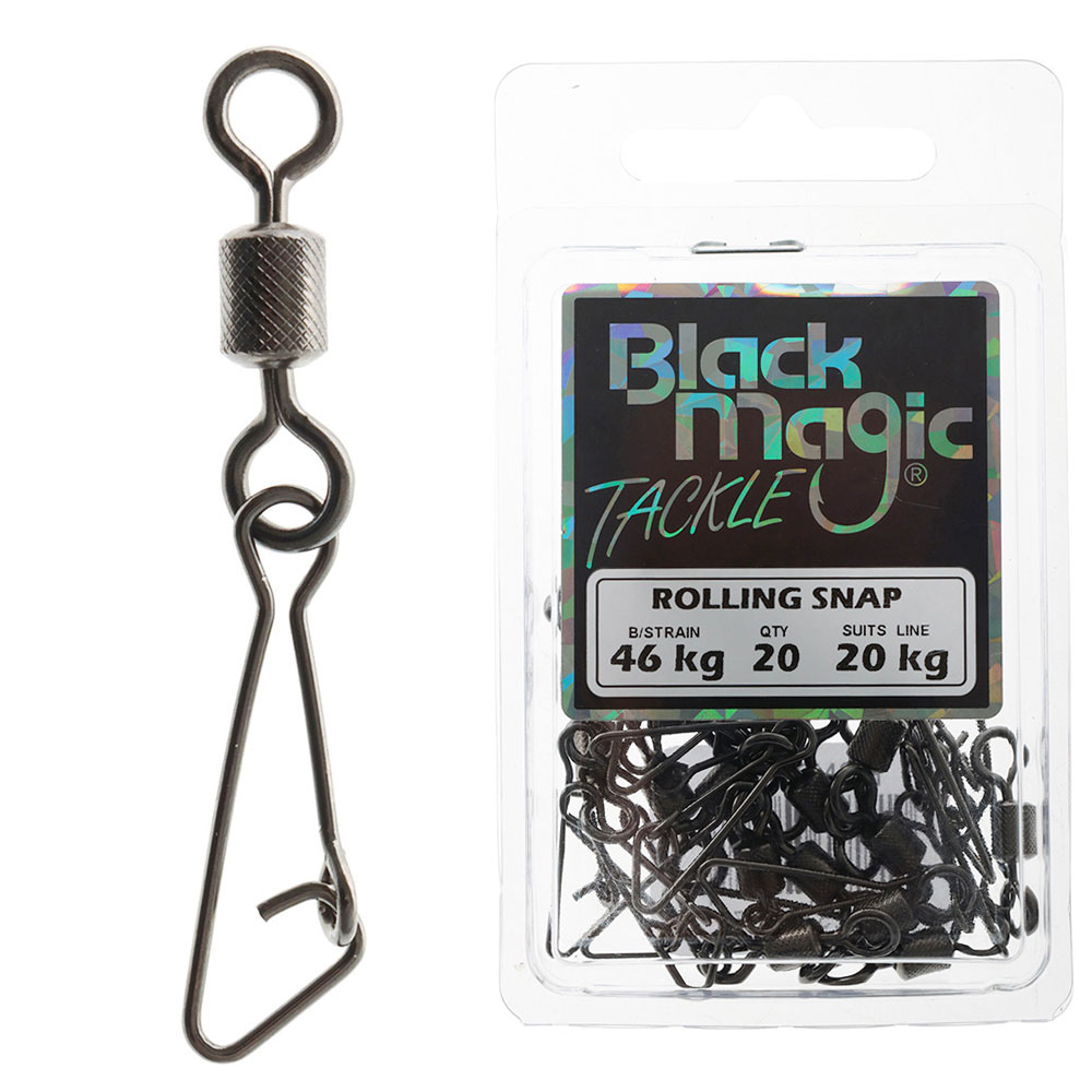 Black Magic Rolling Snap Swivel Bulk Pack 20kg Qty 20