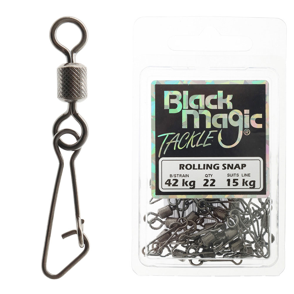 Black Magic Rolling Snap Swivel Bulk Pack 15kg Qty 22