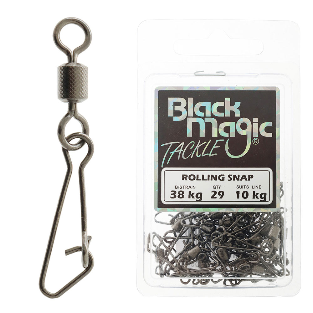 Black Magic Rolling Snap Swivel Bulk Pack 10kg Qty 29