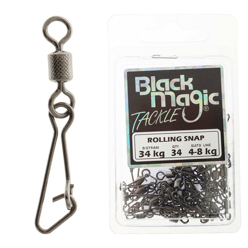 Black Magic Rolling Snap Swivel Bulk Pack 4-8kg Qty 34
