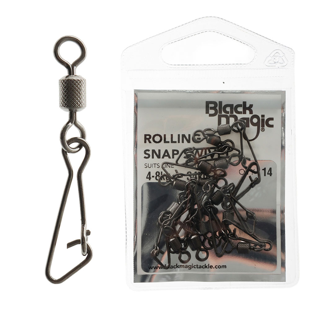 Black Magic Rolling Snap Swivel 4-8kg Qty 14