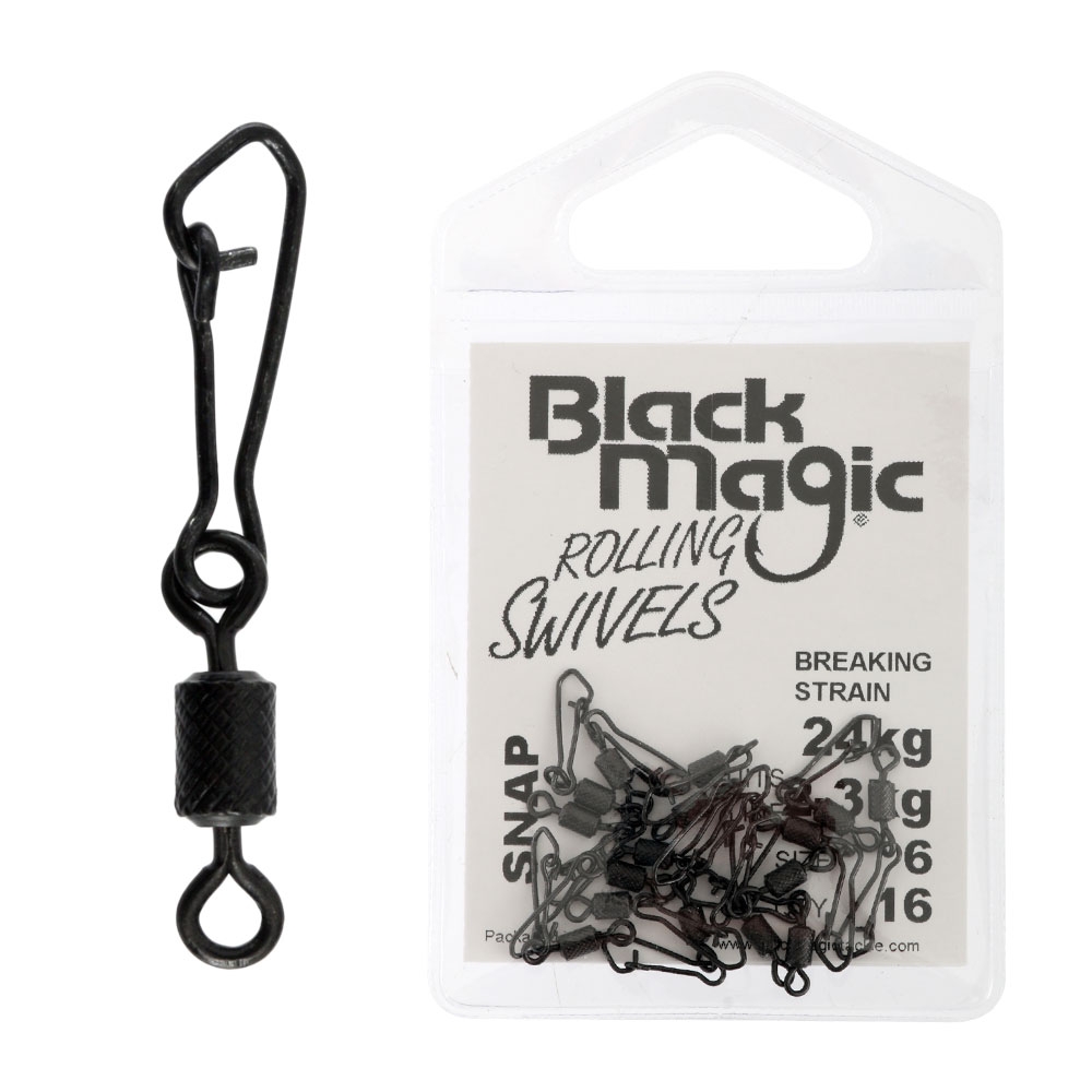 Black Magic Rolling Snap Swivel 2-3kg Qty 16