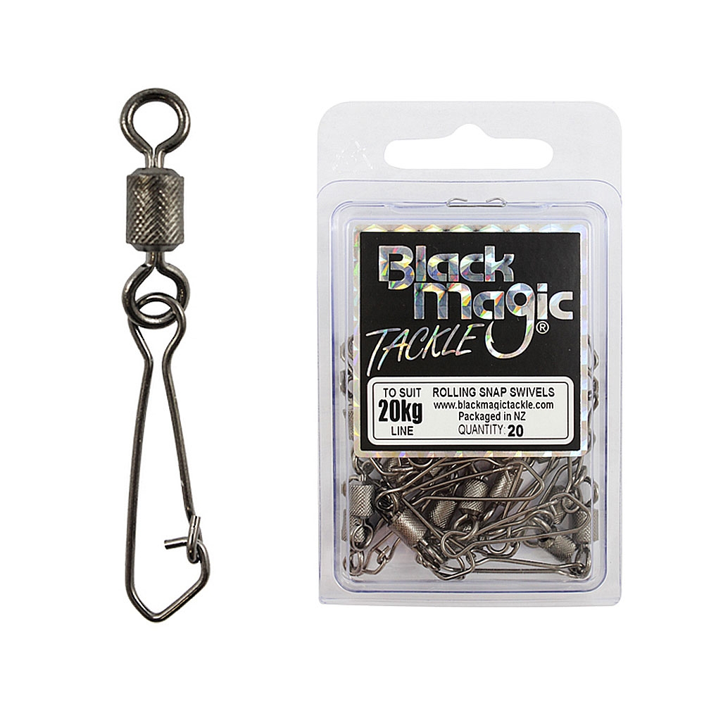 Black Magic Premium Rolling Snap Swivels