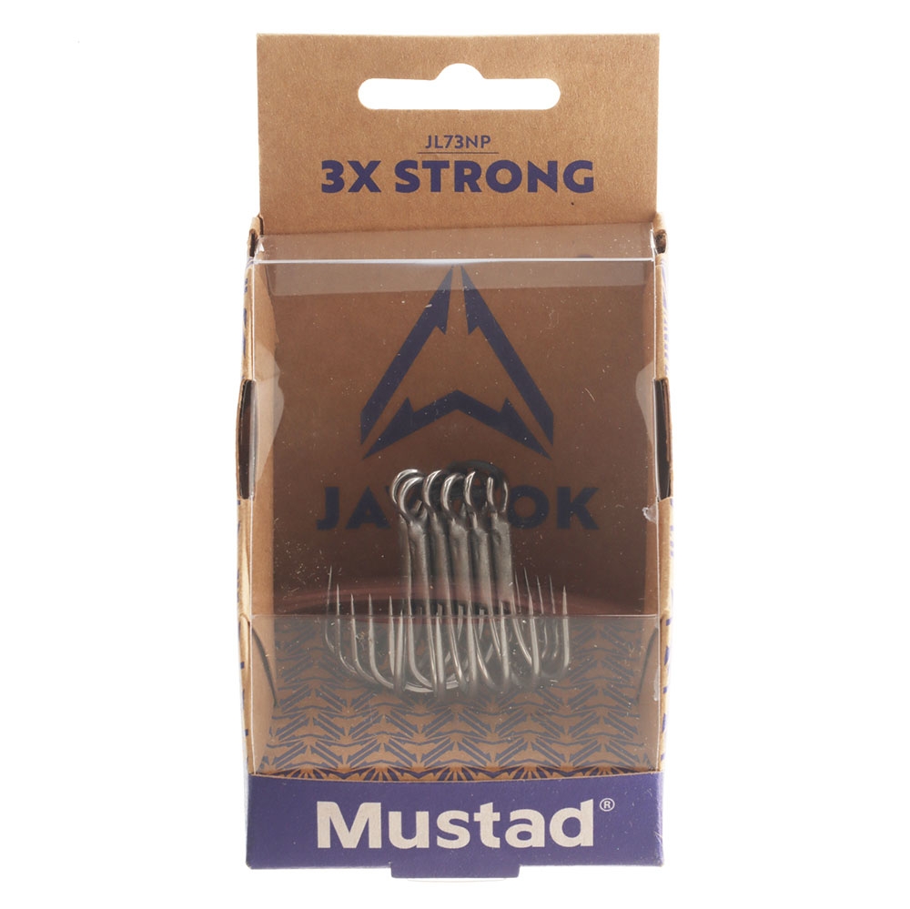 Mustad JL73NP-TS Jaw Lok In-Line Treble Hook 3X Strong 1/0 Qty 6