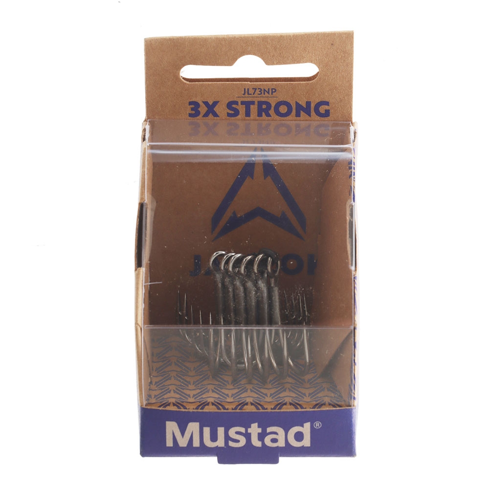 Mustad JL73NP-TS Jaw Lok In-Line Treble Hook 3X Strong #2 Qty 6