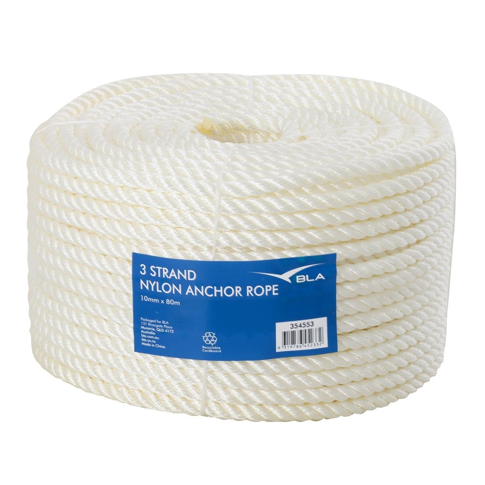 BLA 3-Strand Nylon Rope 10mmx80m