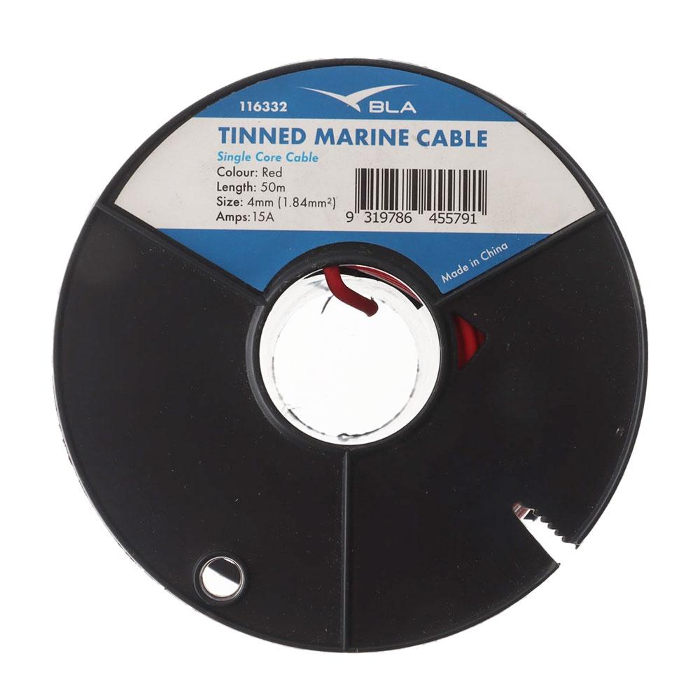 BLA Single Core Tinned Copper Marine Electrical Cable 4mmx50m Red