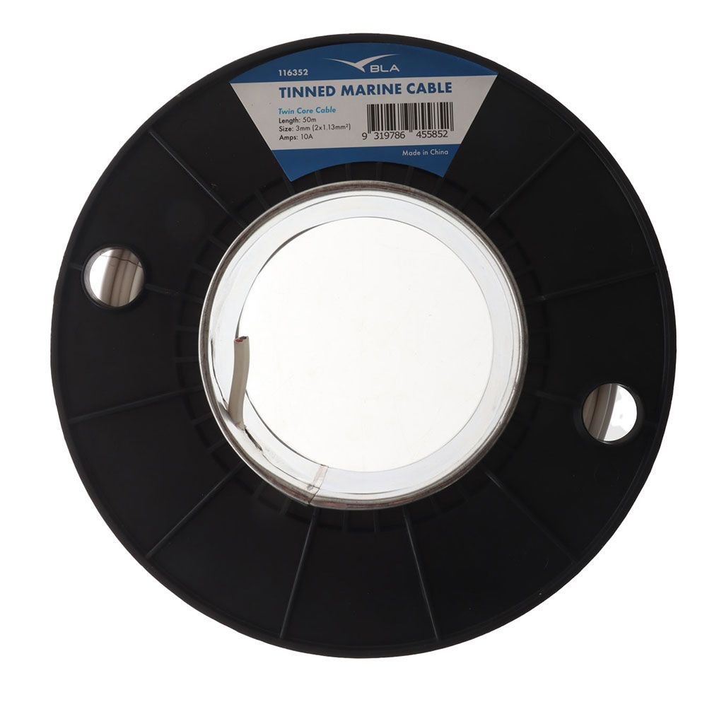 BLA Sheathed Tinned Twin Core Marine Electrical Cable 1.13mm x 50m