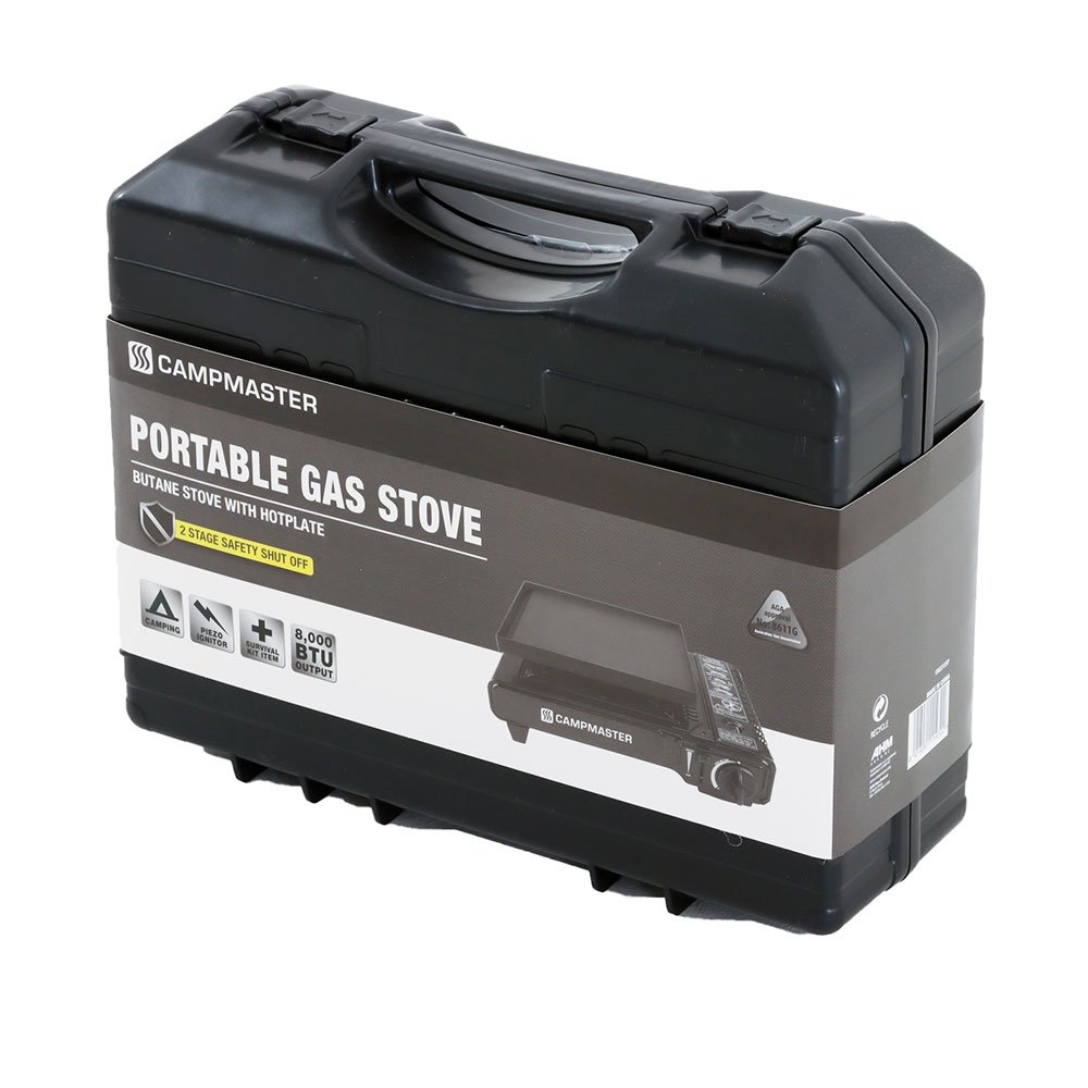 Campmaster Single Burner Butane Stove with Hotplate