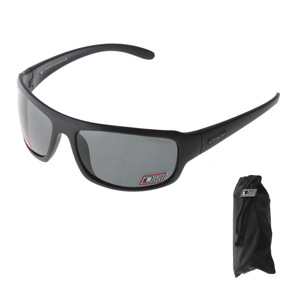 Dirty Dog Big Dog Polarised Sunglasses Black Frame Grey Lens