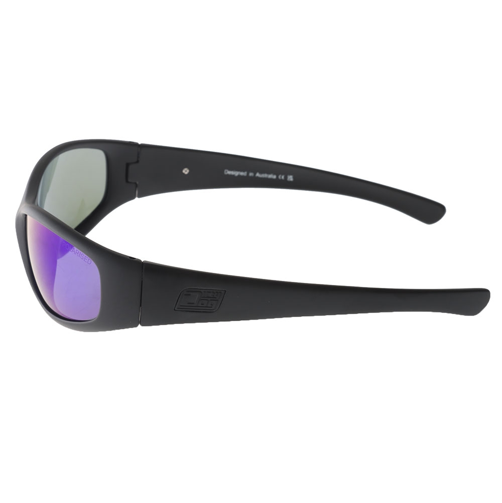 Dirty Dog Buzzer Polarised Sunglasses Black Frame Blue Lens