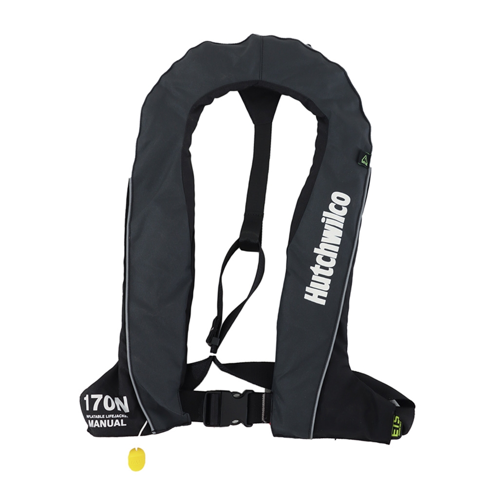 Hutchwilco Classic 170N Manual Inflatable Life Jacket with Ergonomic Thigh Strap Charcoal 