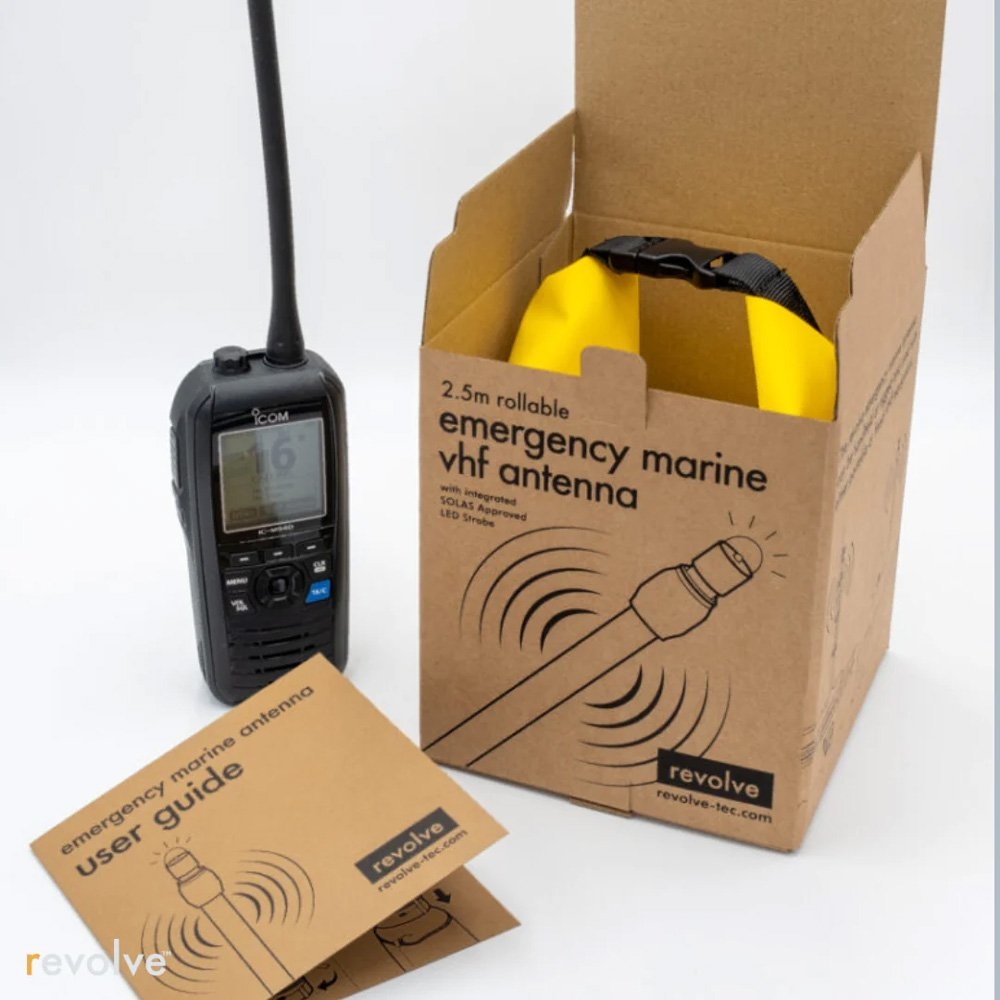 Revolve Rollable Emergency Marine VHF Antenna 2.5m 156MHz with Strobe