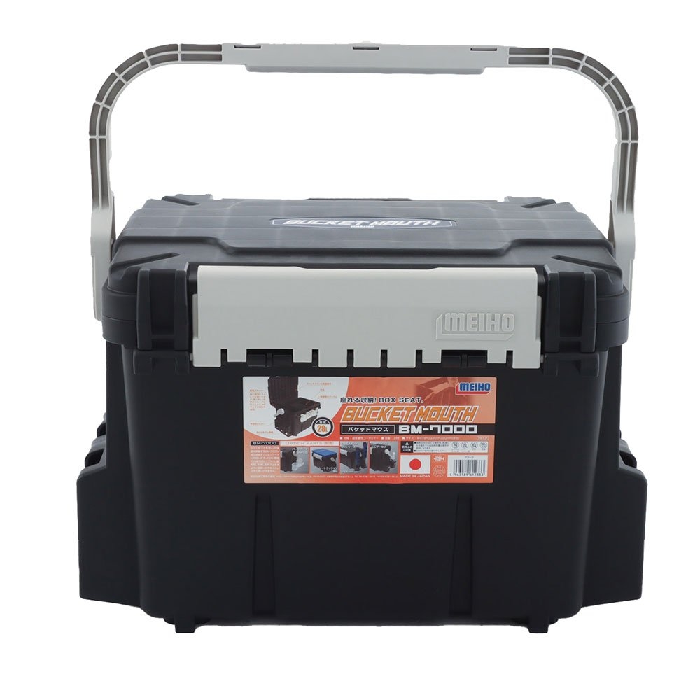 Meiho Bucket Mouth 7000 Heavy Duty Tackle Box 475x335x320mm Black