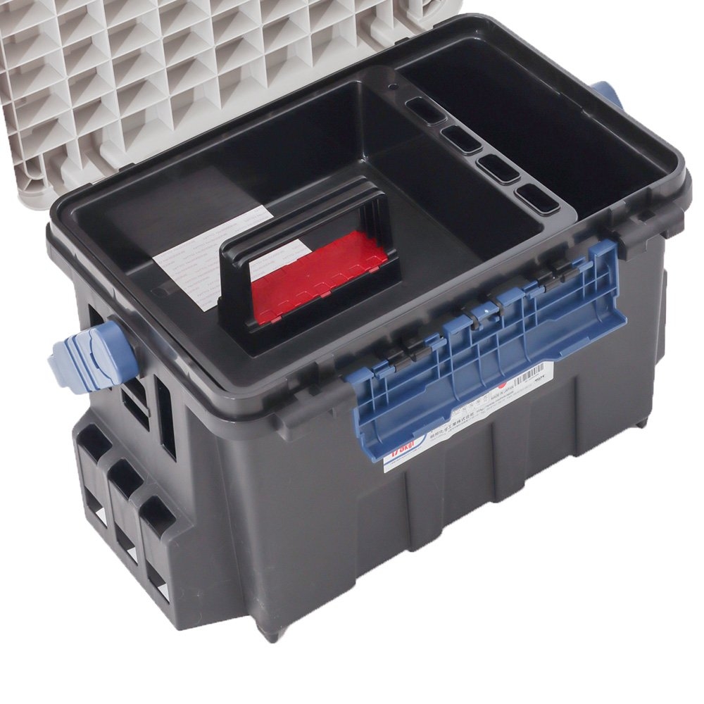 Meiho Bucket Mouth 9000 Heavy Duty Tackle Box 540x340x350mm Black