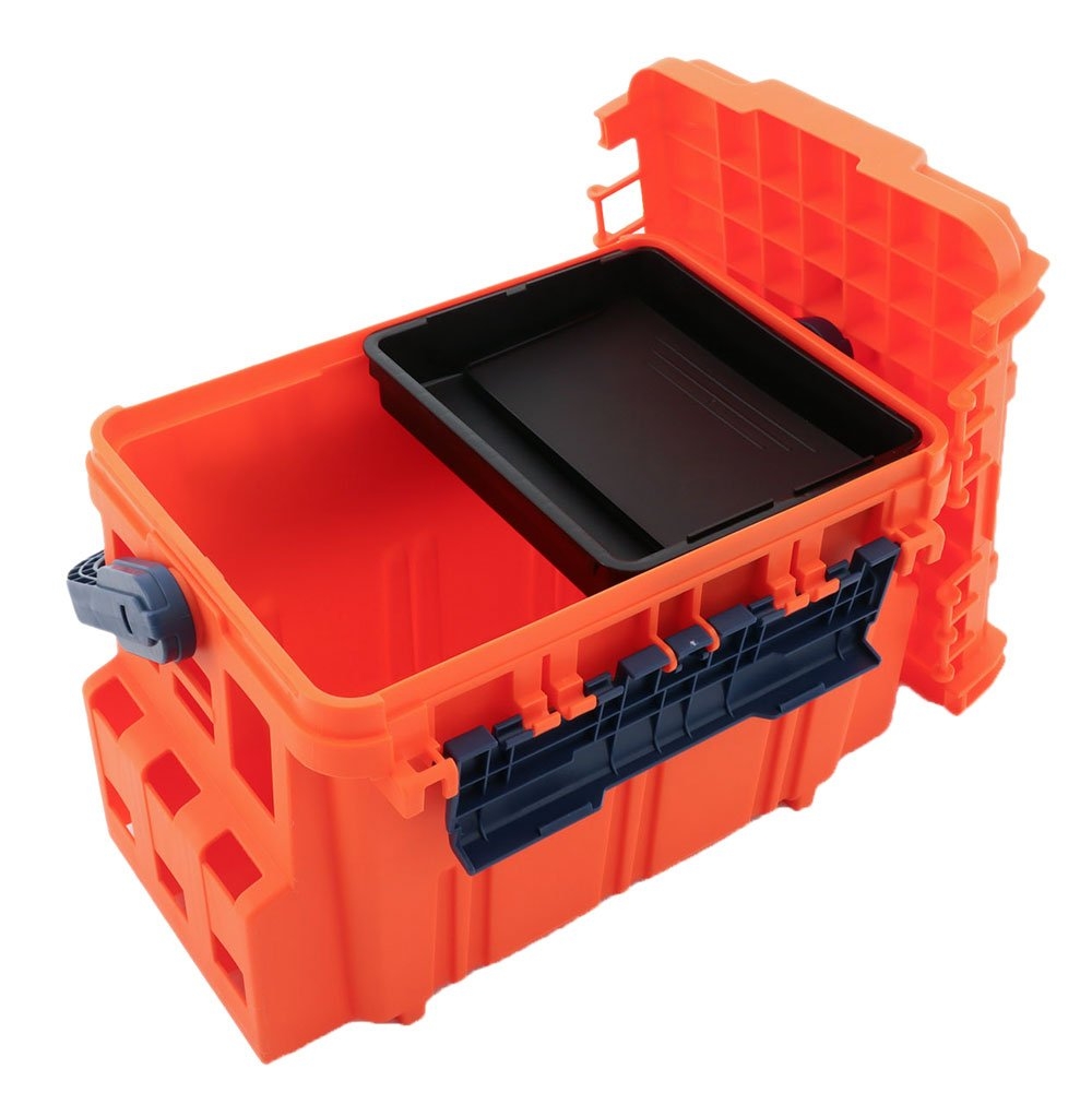 Meiho Bucket Mouth 5000 Heavy Duty Tackle Box 440x293x293mm Orange