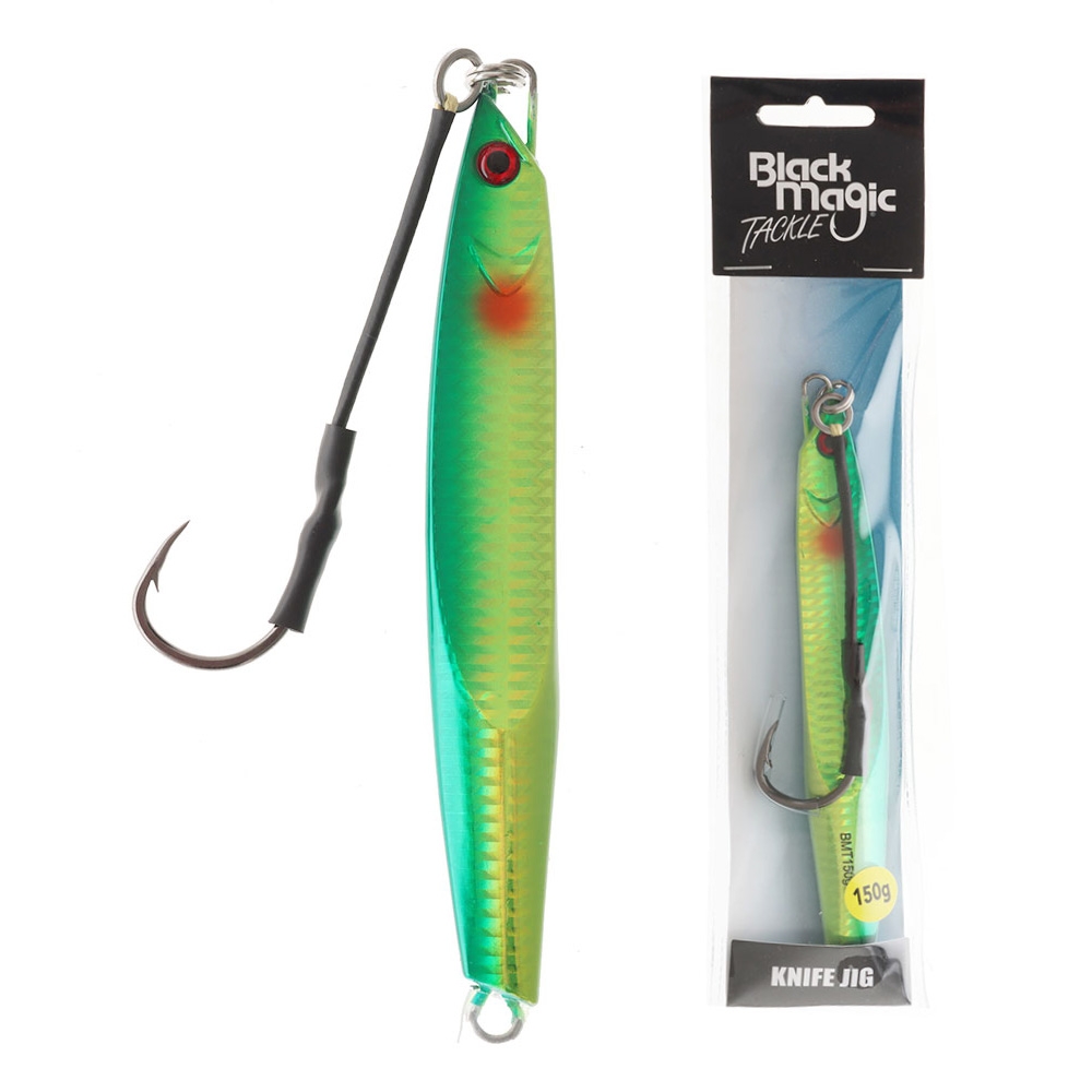 Black Magic Knife Jig 150g UV Green/Gold