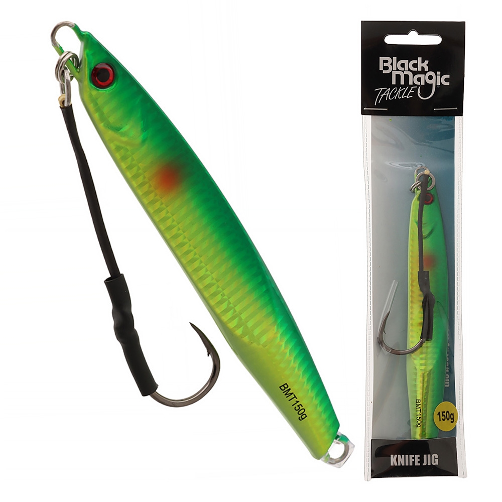 Black Magic Knife Jig 150g UV Green/Gold