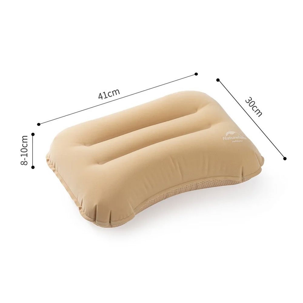 Naturehike Ultralight TPU Flocked Inflatable Travel Pillow Khaki