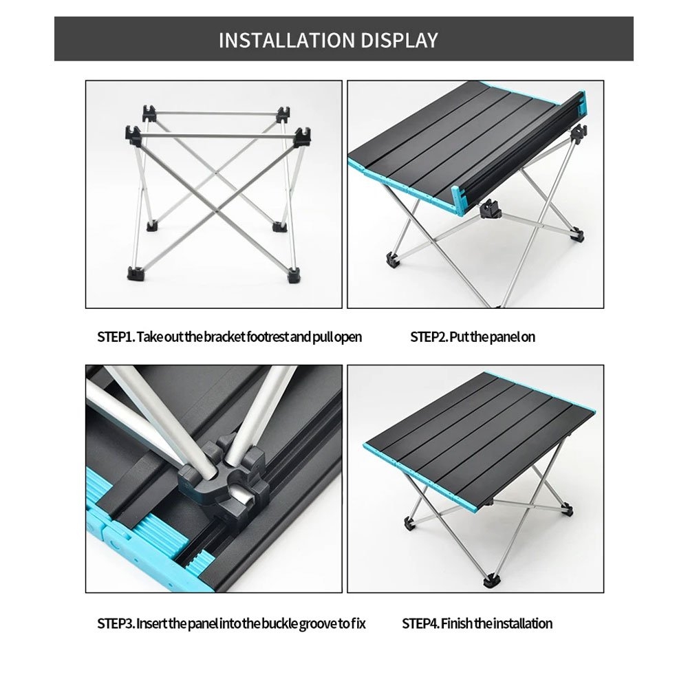 Naturehike Aluminium Folding Camping Table Reef Blue 68 x 46 x 40.5cm