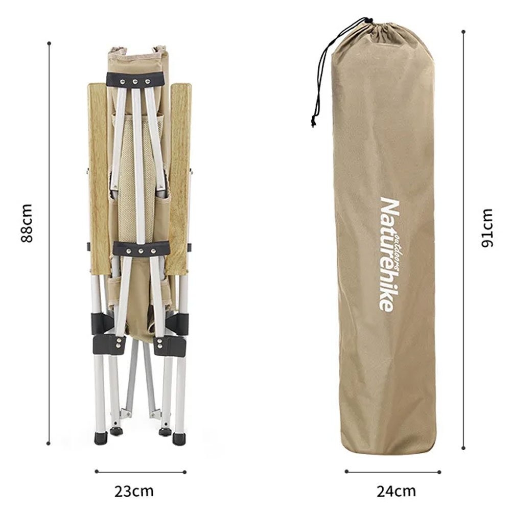 Naturehike Aluminium Folding 3-Position Recliner Chair Khaki