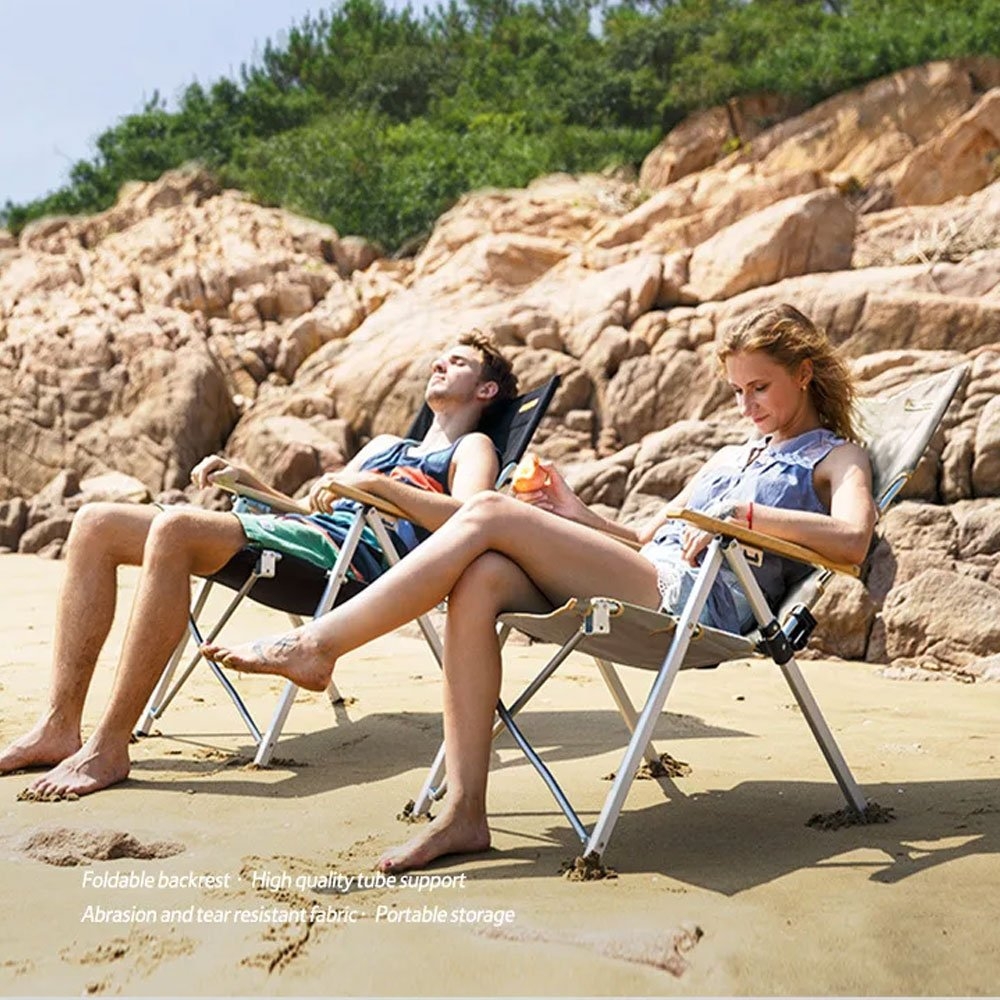 Naturehike Aluminium Folding 3-Position Recliner Chair Khaki