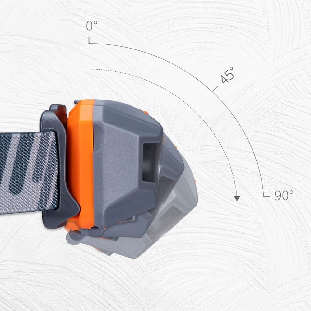 Naturehike USB Rechargeable Waterproof Headlamp Orange/Grey 150 Lumens