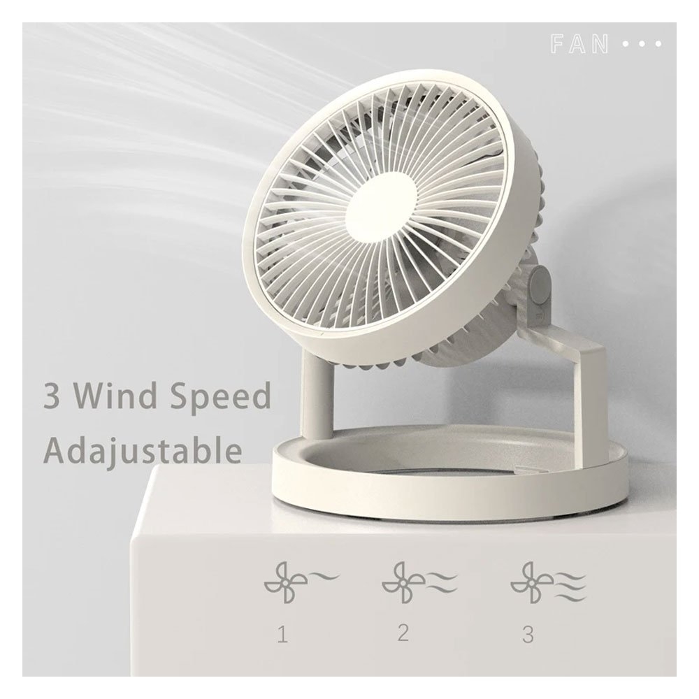 Naturehike 2-in-1 Camping Fan with LED Light Khaki