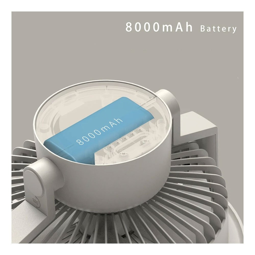 Naturehike 2-in-1 Camping Fan with LED Light Khaki