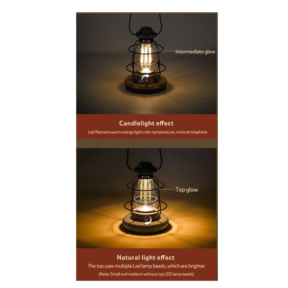 Naturehike Star Trails Retro Atmosphere LED Camping Lantern Grey Large