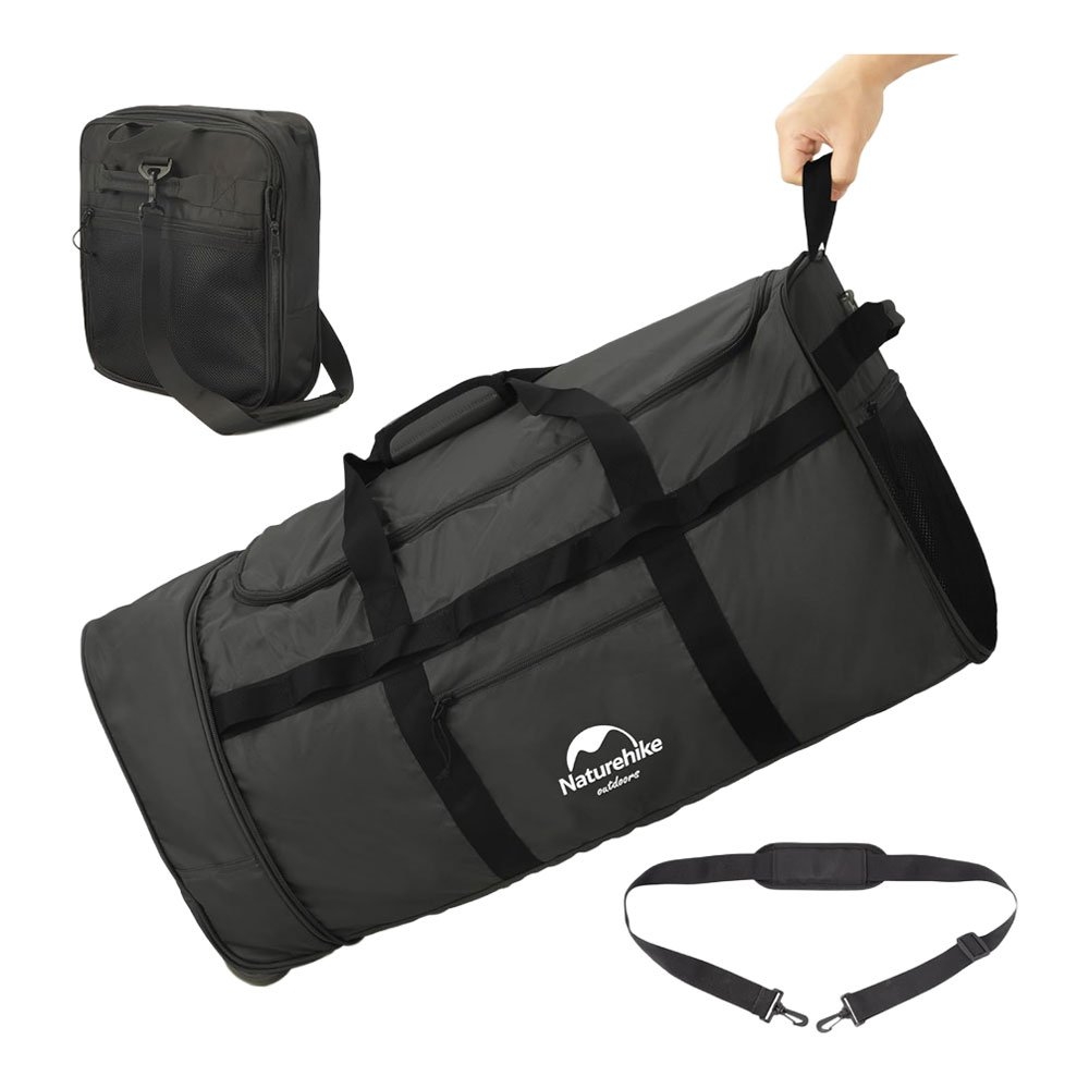 Naturehike Folding Rolling Luggage/Duffel Bag 88L Black