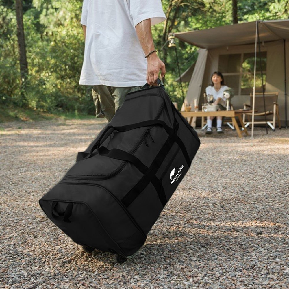 Naturehike Folding Rolling Luggage/Duffel Bag 88L Black