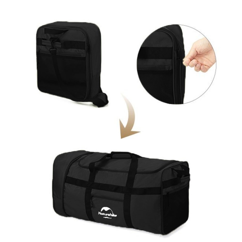Naturehike Folding Rolling Luggage/Duffel Bag 88L Black