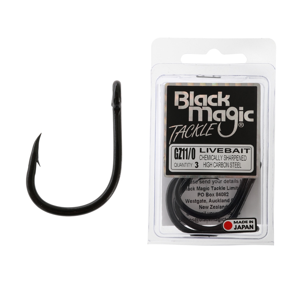 Black Magic GZ Live Bait Hook Economy Pack 11/0 Qty 3