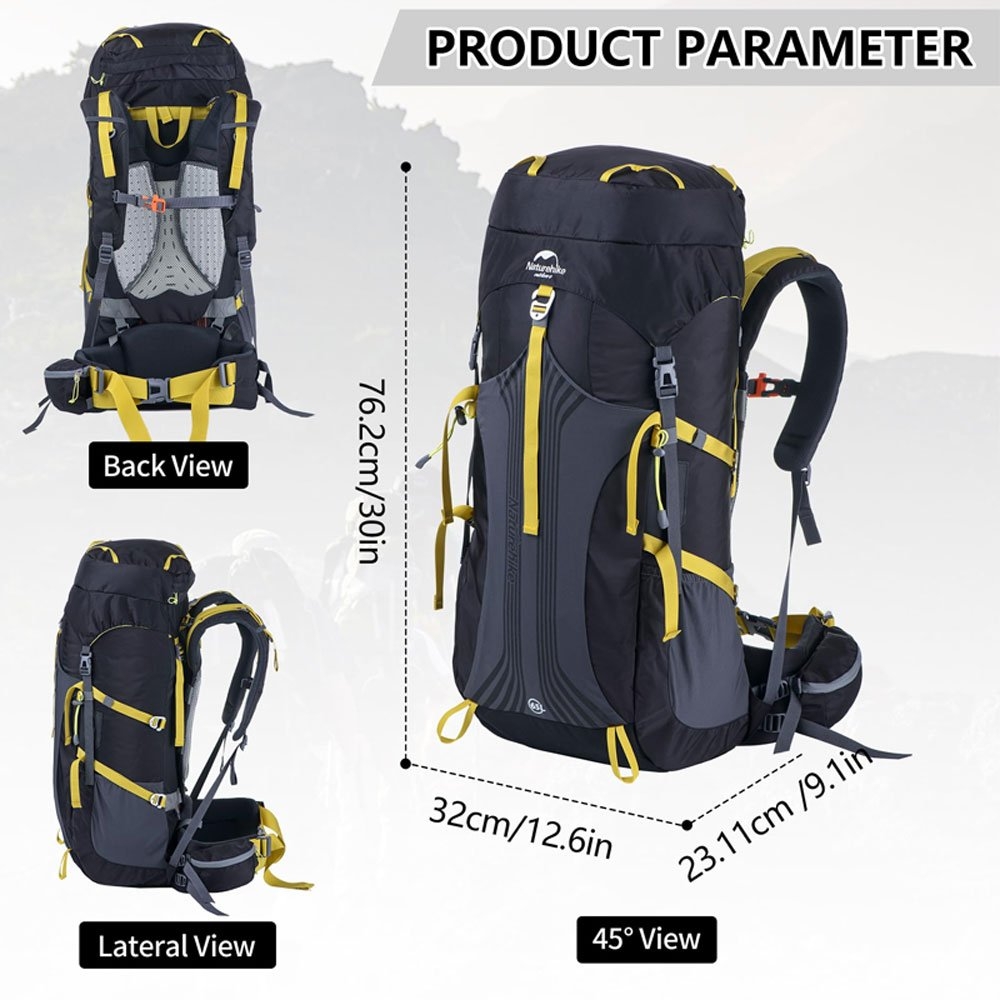Naturehike Carrier Tramping Backpack 55L Black