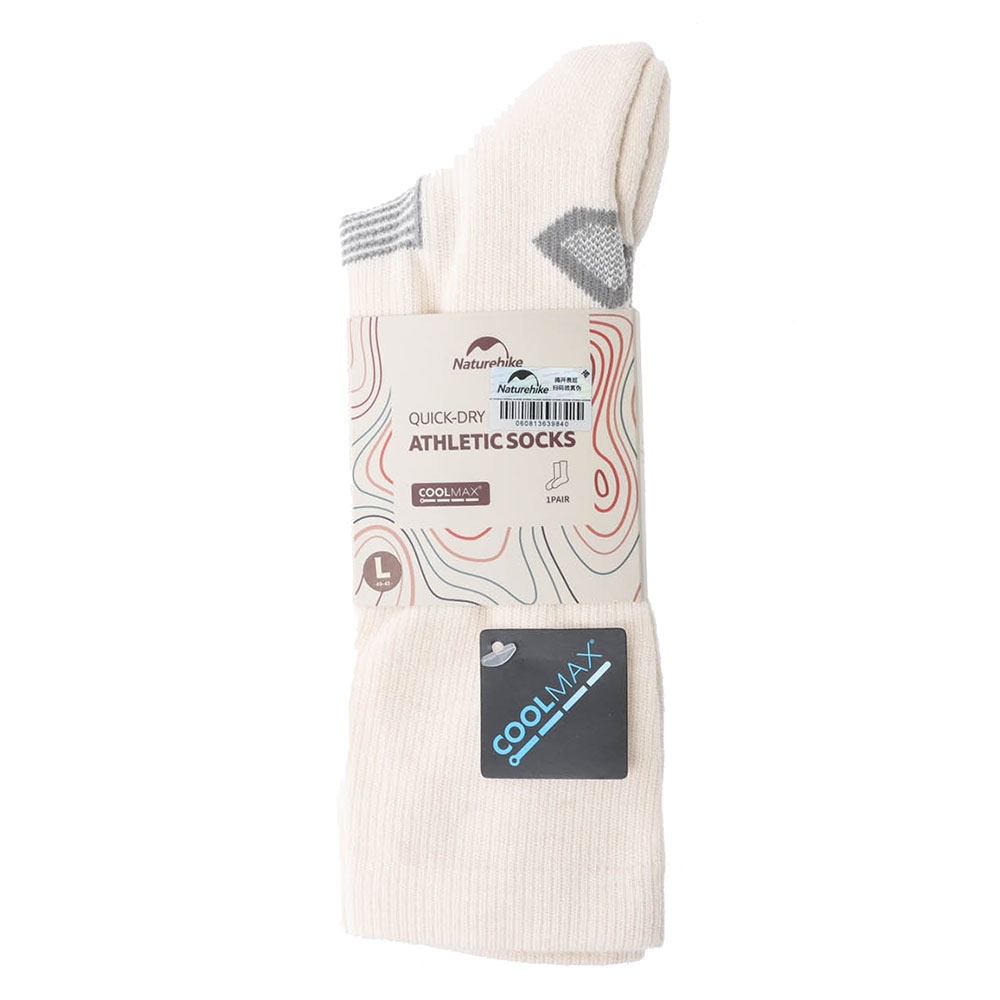 Naturehike Coolmax Quick Dry Long Camp Socks Cream US4-8