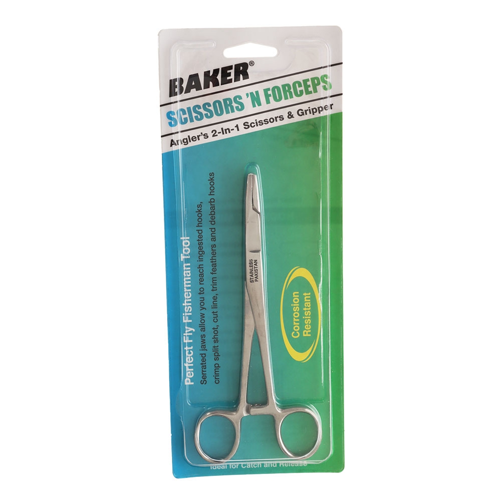 Baker Stainless Fly Tying Straight Scissors / Forceps