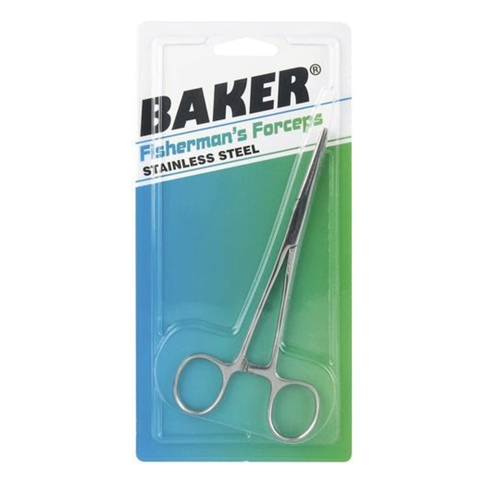 Baker Stainless Fly Tying Straight Forceps 14cm