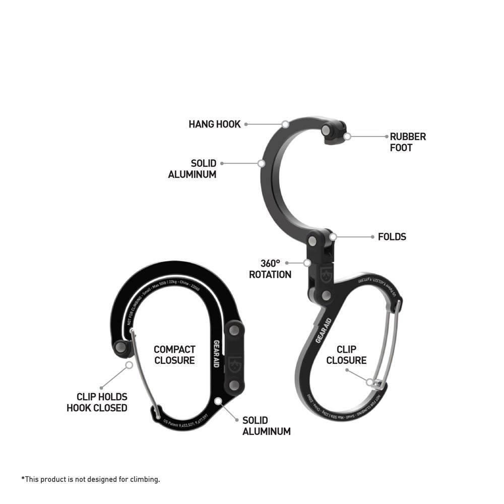 Gear Aid Heroclip Hybrid Gear Clip Small Black Gear Aid Heroclip Hybrid Gear Clip Small Black