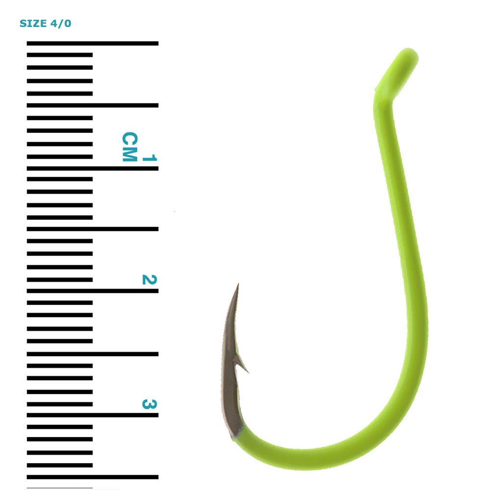 Wise Angler Extra Long Point Beak Hooks Fluoro Green