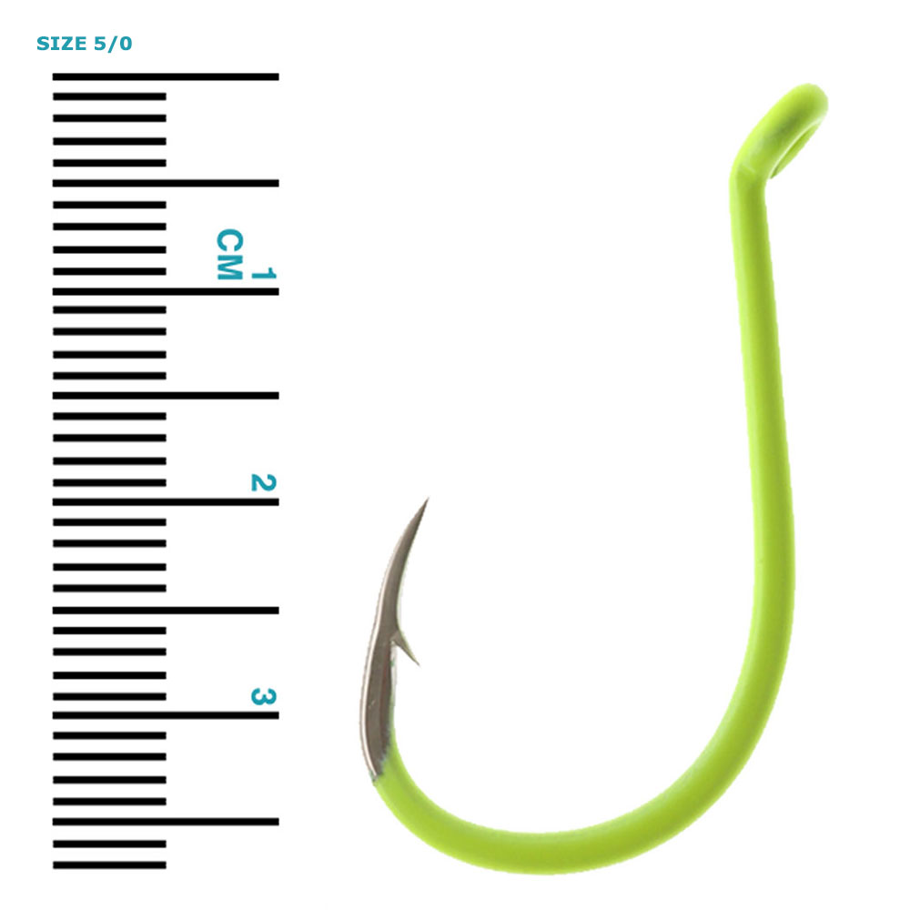 Wise Angler Extra Long Point Beak Hooks Fluoro Green