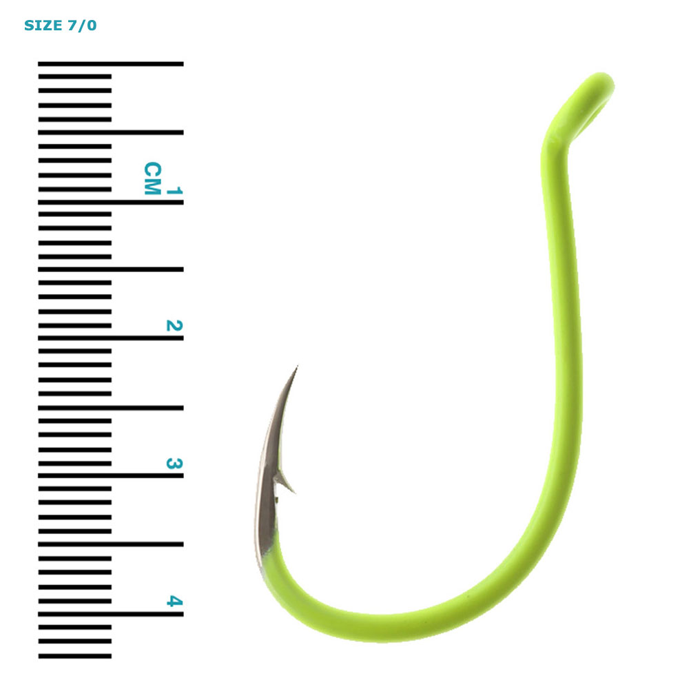 Wise Angler Extra Long Point Beak Hooks Fluoro Green