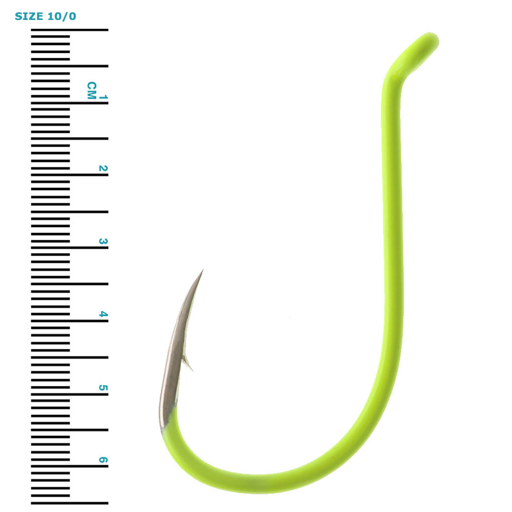 Wise Angler Extra Long Point Beak Hooks Fluoro Green
