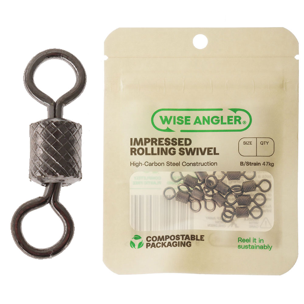 Wise Angler Impressed Rolling Swivels 2/0 Qty 10