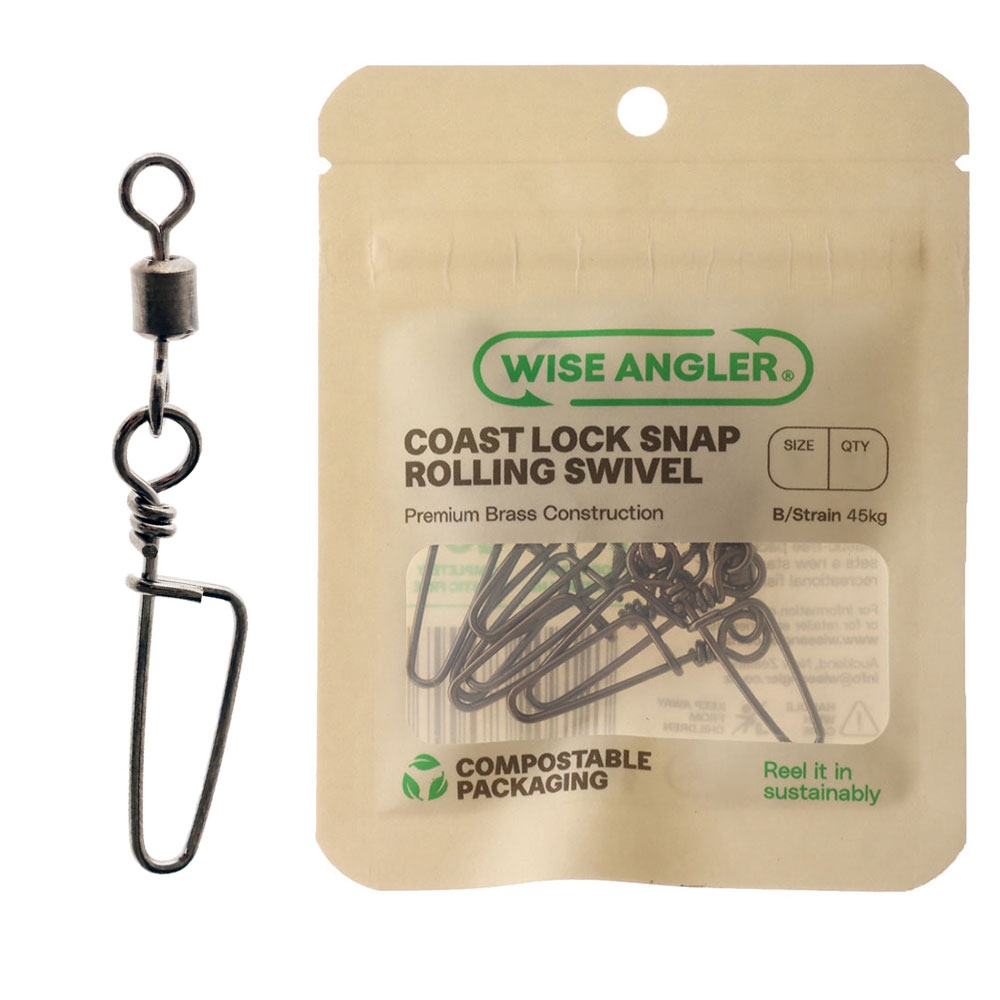Wise Angler Coast Lock Snap Rolling Swivels Size 1 45kg Qty 10
