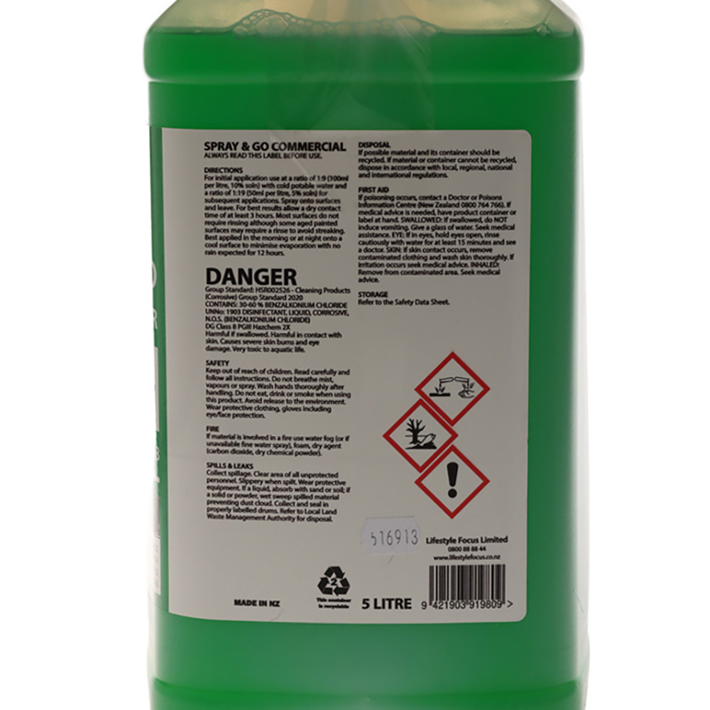 Spray and Go Commercial-Grade Moss / Mould Killer Concentrate 5L