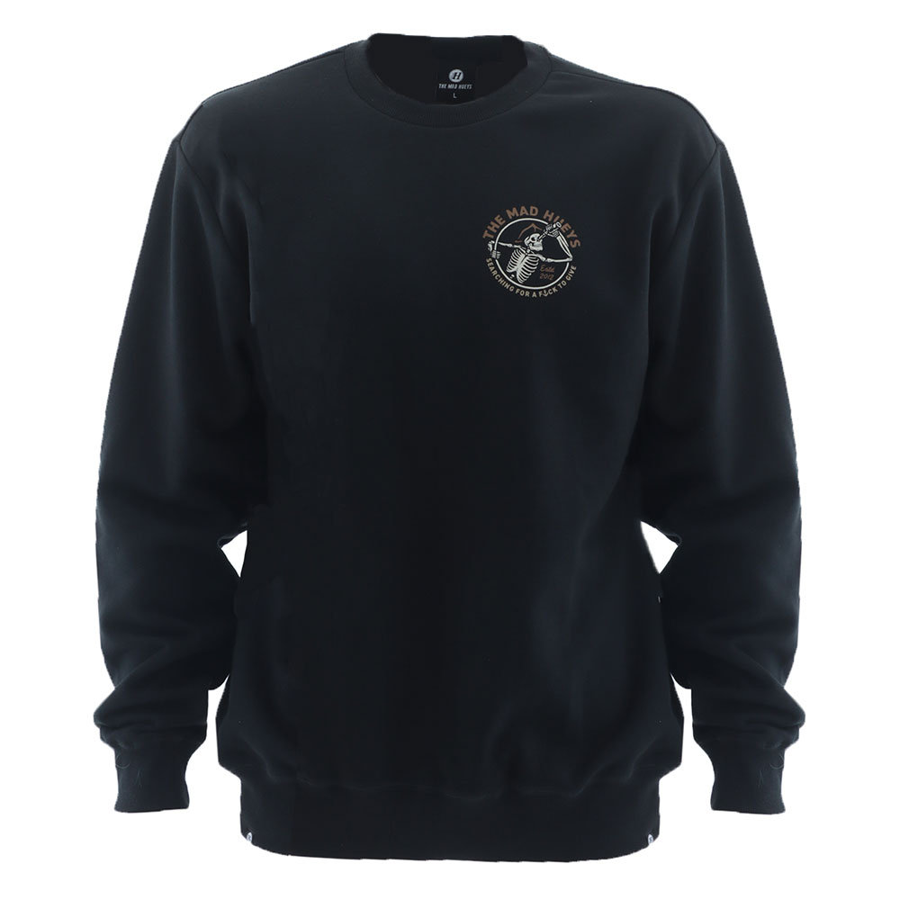 The Mad Hueys Searching For A Fk To Give Crew Fleece Jersey Black 2XL