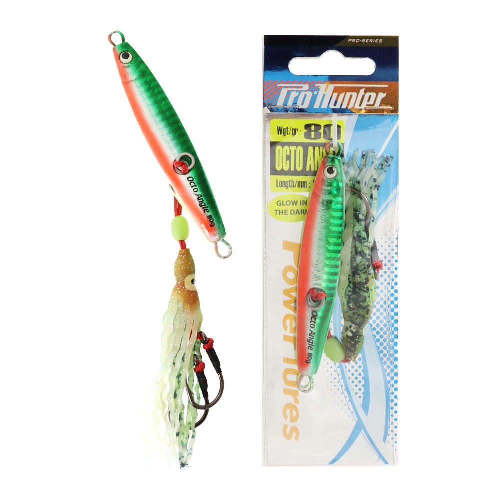 Pro Hunter Octo Angle Inchiku Jig 80g Silver/Green