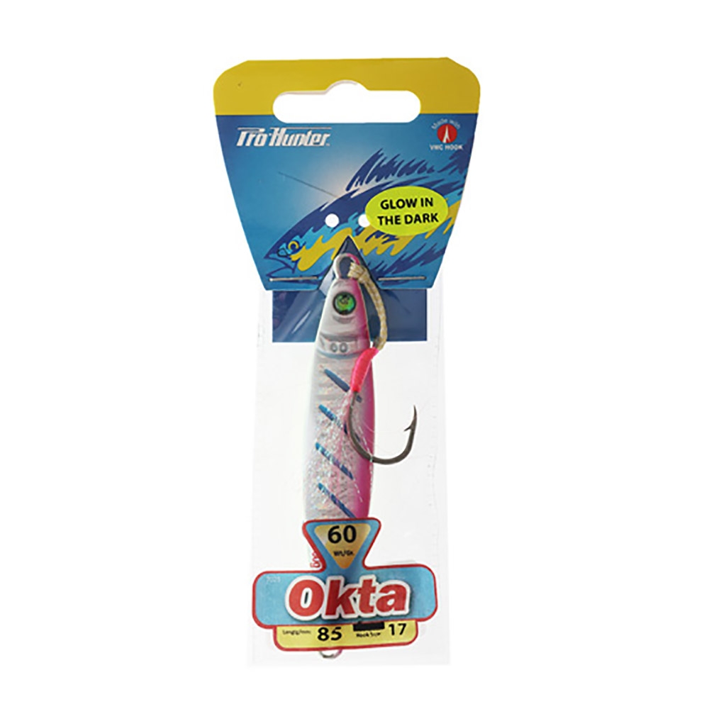 Pro Hunter Okta Micro Jig with Assist Hook 60g Silver Pink